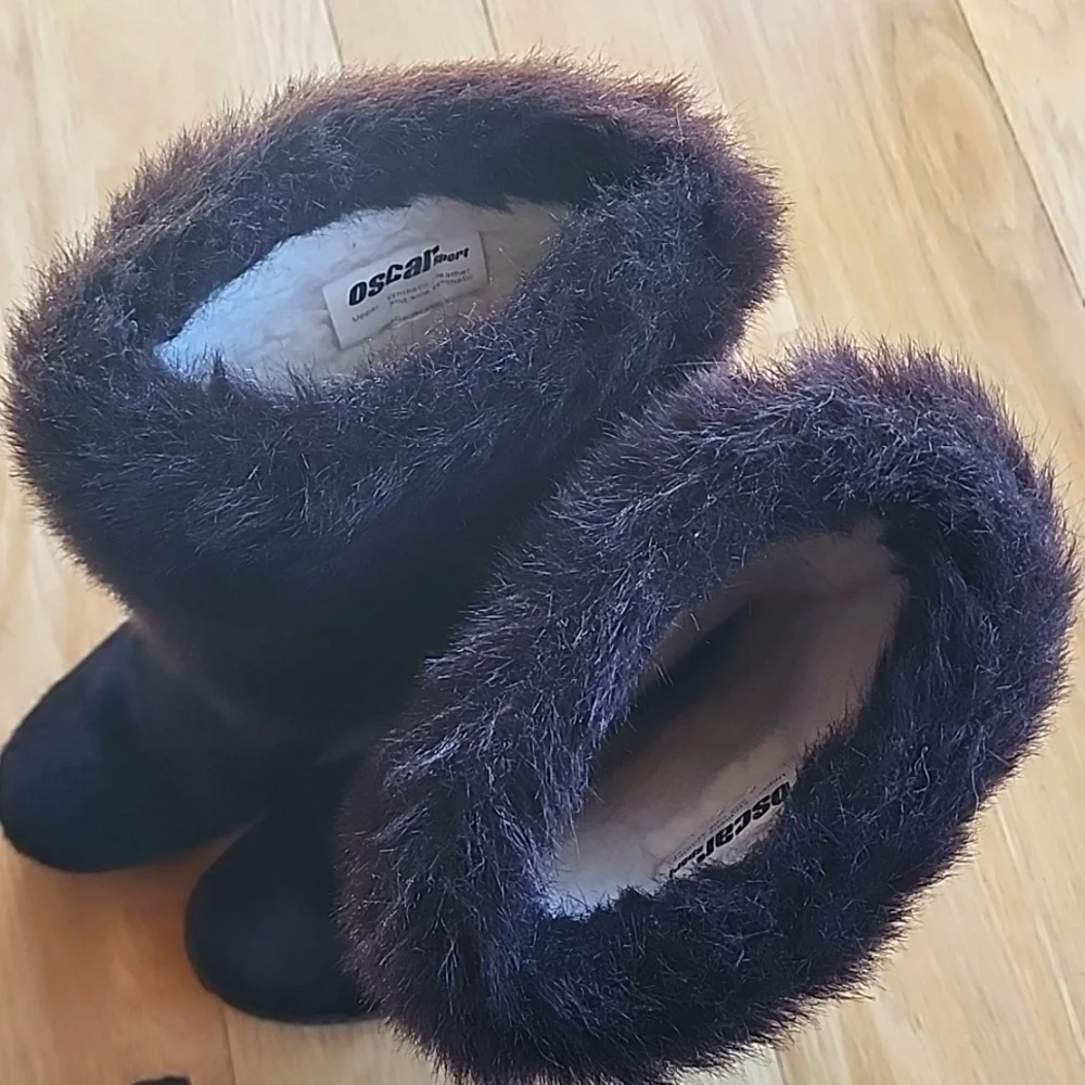 Oscar de la Renta Fur Sport Apres Ski Boots Women's Size 37 - Picture 10 of 12